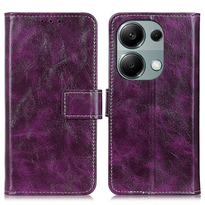 For Xiaomi Redmi Note 13 4G Retro Crazy Horse Texture Leather Phone Case(Purple) - Xiaomi Cases by buy2fix | Online Shopping UK | buy2fix