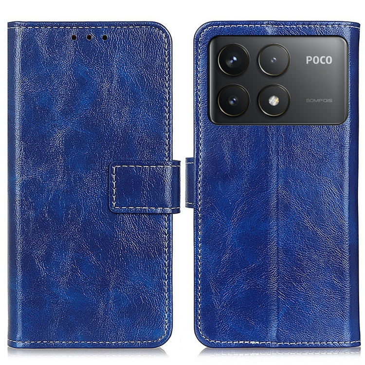 For Xiaomi Redmi K70 5G / K70 Pro 5G Retro Crazy Horse Texture Leather Phone Case(Blue) by buy2fix