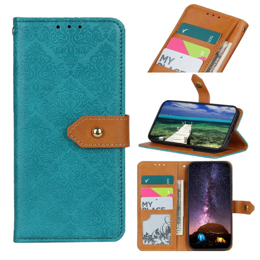 For Xiaomi Redmi Note 13 Pro+ European Floral Embossed Leather Phone Case(Blue) - Xiaomi Cases by buy2fix | Online Shopping UK | buy2fix