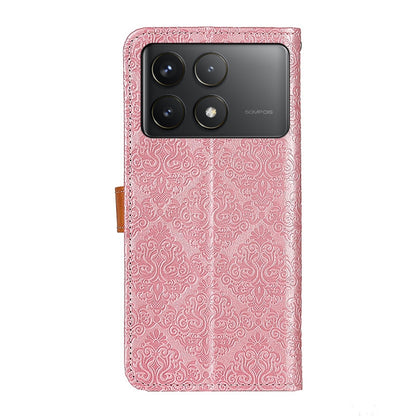 For Xiaomi Redmi K70 5G / K70 Pro 5G European Floral Embossed Leather Phone Case(Pink) - Xiaomi Cases by buy2fix | Online Shopping UK | buy2fix