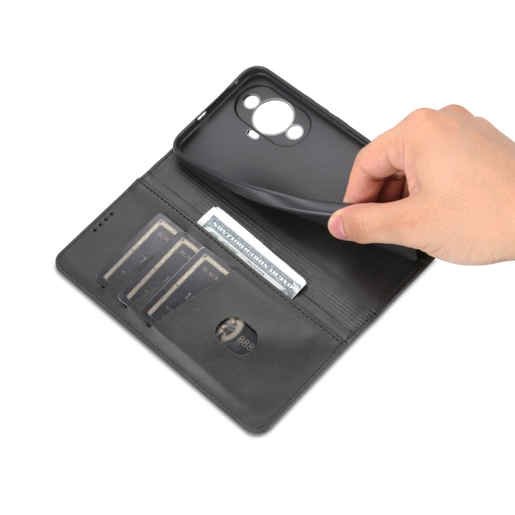 For Huawei Nova 11 AZNS Magnetic Calf Texture Flip Leather Phone Case(Black) - Huawei Cases by AZNS | Online Shopping UK | buy2fix