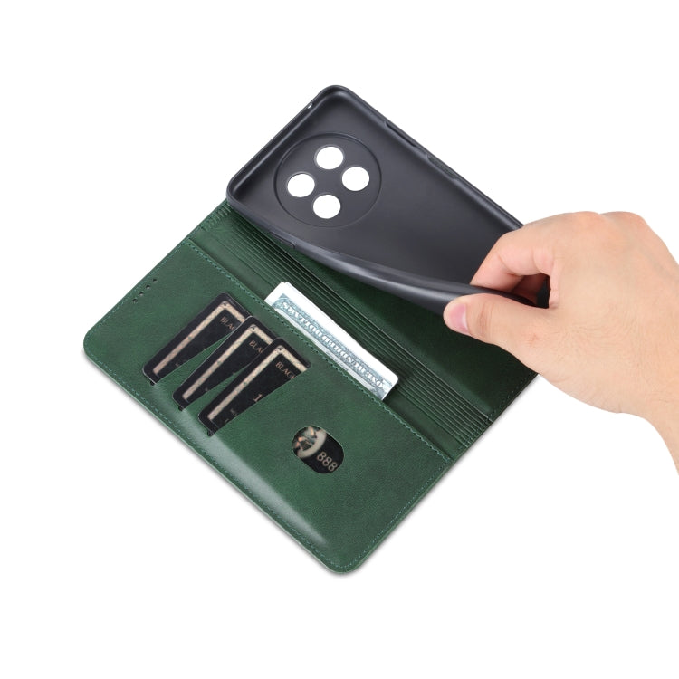 For Huawei Enjoy 60X AZNS Magnetic Calf Texture Flip Leather Phone Case(Dark Green) - Huawei Cases by AZNS | Online Shopping UK | buy2fix