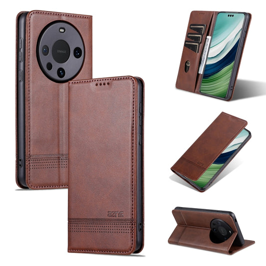 For Huawei Mate 60 AZNS Magnetic Calf Texture Flip Leather Phone Case(Dark Brown) - Huawei Cases by AZNS | Online Shopping UK | buy2fix
