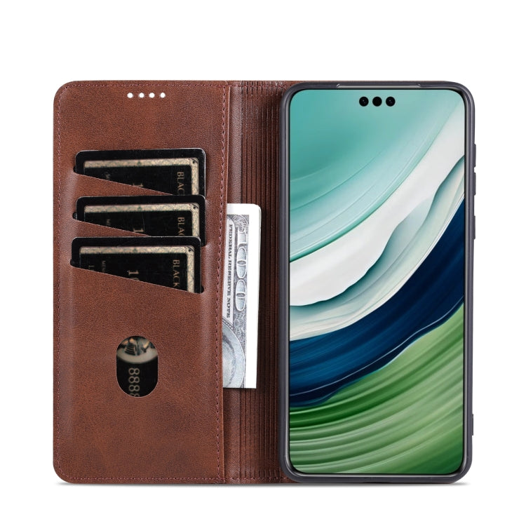 For Huawei Mate 60 AZNS Magnetic Calf Texture Flip Leather Phone Case(Dark Brown) - Huawei Cases by AZNS | Online Shopping UK | buy2fix