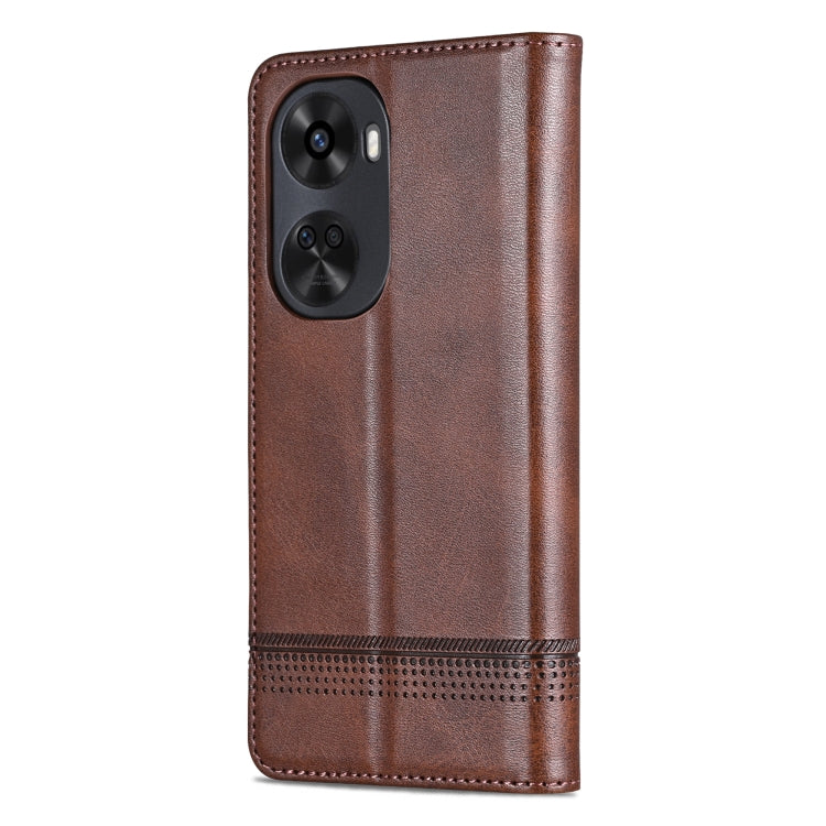 For Huawei nova 11 SE AZNS Magnetic Calf Texture Flip Leather Phone Case(Dark Brown) - Huawei Cases by AZNS | Online Shopping UK | buy2fix