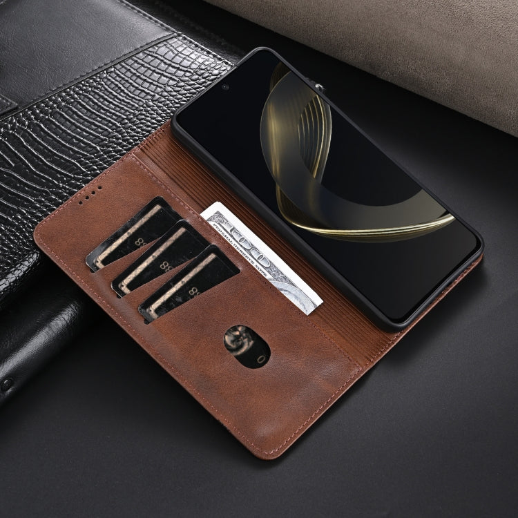 For Huawei nova 11 SE AZNS Magnetic Calf Texture Flip Leather Phone Case(Dark Brown) - Huawei Cases by AZNS | Online Shopping UK | buy2fix