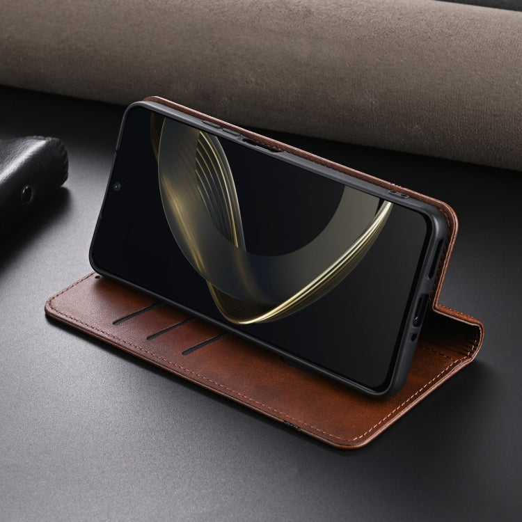 For Huawei nova 11 SE AZNS Magnetic Calf Texture Flip Leather Phone Case(Dark Brown) - Huawei Cases by AZNS | Online Shopping UK | buy2fix