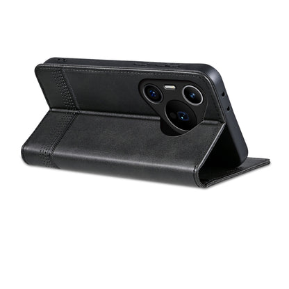 For Huawei Pura 70 Pro / 70 Pro+ Fine Hole AZNS Magnetic Calf Texture Flip Leather Phone Case(Black) - Huawei Cases by AZNS | Online Shopping UK | buy2fix