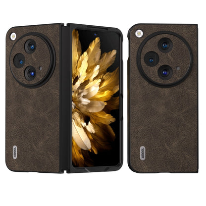 For OPPO Find N3 / OnePlus Open ABEEL Dream Litchi Texture PU Phone Case(Khaki) - OPPO Cases by buy2fix | Online Shopping UK | buy2fix