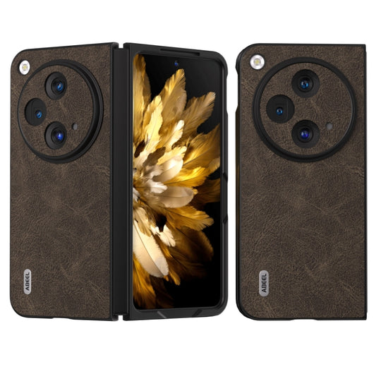 For OPPO Find N3 / OnePlus Open ABEEL Dream Litchi Texture PU Phone Case(Khaki)