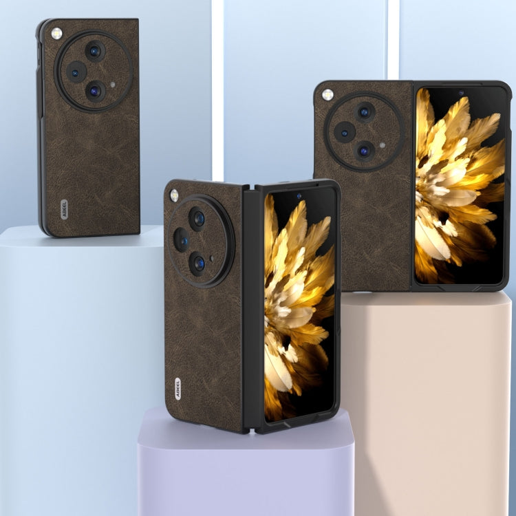 For OPPO Find N3 / OnePlus Open ABEEL Dream Litchi Texture PU Phone Case(Khaki) - OPPO Cases by buy2fix | Online Shopping UK | buy2fix