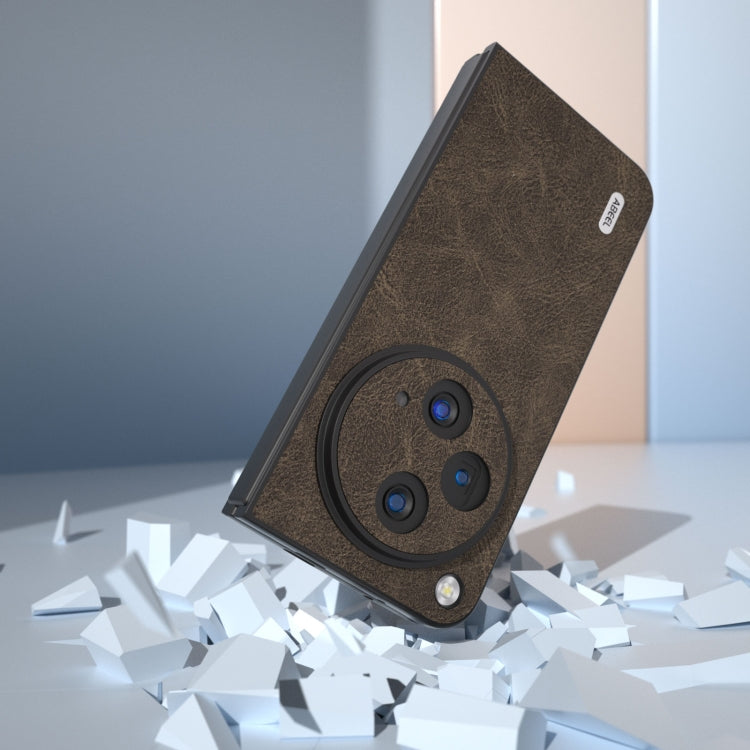 For OPPO Find N3 / OnePlus Open ABEEL Dream Litchi Texture PU Phone Case(Khaki) - OPPO Cases by buy2fix | Online Shopping UK | buy2fix