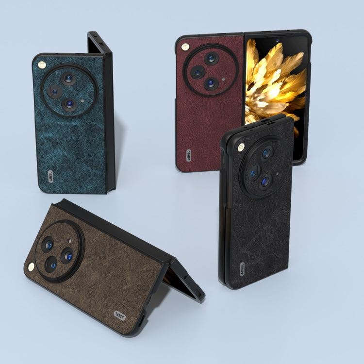 For OPPO Find N3 / OnePlus Open ABEEL Dream Litchi Texture PU Phone Case(Khaki) - OPPO Cases by buy2fix | Online Shopping UK | buy2fix