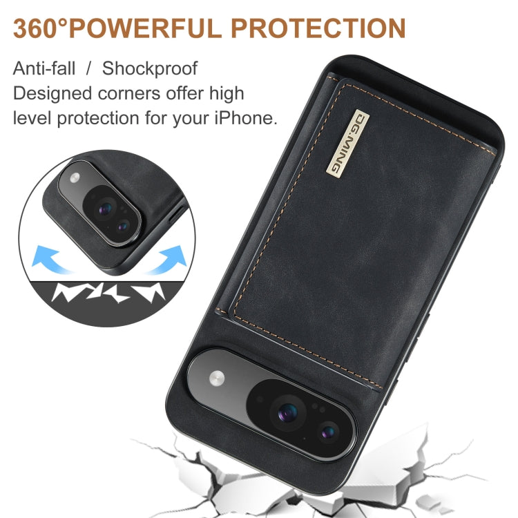 For Google Pixel 9 / 9 Pro DG.MING M1 Series 3-Fold Multi Card Wallet + Magnetic Phone Case(Black) - Google Cases by DG.MING | Online Shopping UK | buy2fix