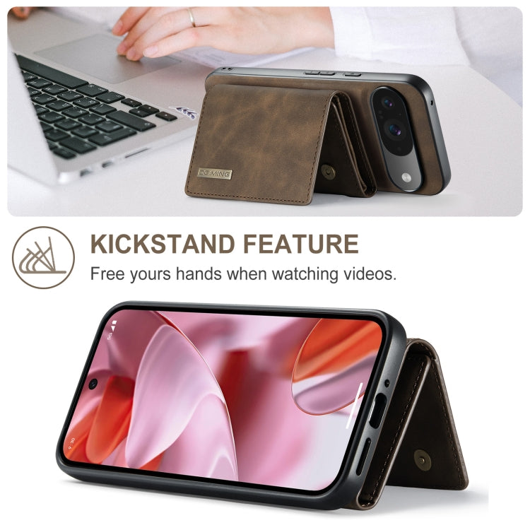 For Google Pixel 9 / 9 Pro DG.MING M1 Series 3-Fold Multi Card Wallet + Magnetic Phone Case(Coffee) - Google Cases by DG.MING | Online Shopping UK | buy2fix