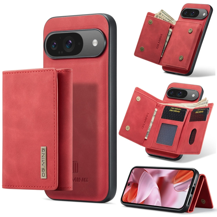 For Google Pixel 9 / 9 Pro DG.MING M1 Series 3-Fold Multi Card Wallet + Magnetic Phone Case(Red) - Google Cases by DG.MING | Online Shopping UK | buy2fix