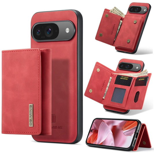 For Google Pixel 9 / 9 Pro DG.MING M1 Series 3-Fold Multi Card Wallet + Magnetic Phone Case(Red) - Google Cases by DG.MING | Online Shopping UK | buy2fix