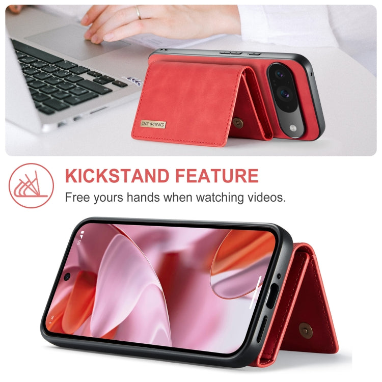 For Google Pixel 9 / 9 Pro DG.MING M1 Series 3-Fold Multi Card Wallet + Magnetic Phone Case(Red) - Google Cases by DG.MING | Online Shopping UK | buy2fix