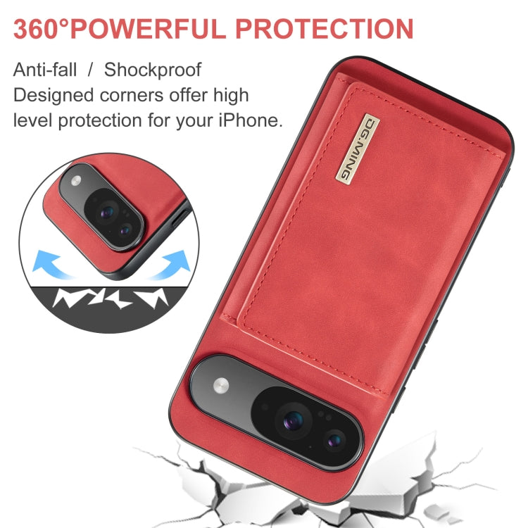 For Google Pixel 9 / 9 Pro DG.MING M1 Series 3-Fold Multi Card Wallet + Magnetic Phone Case(Red) - Google Cases by DG.MING | Online Shopping UK | buy2fix