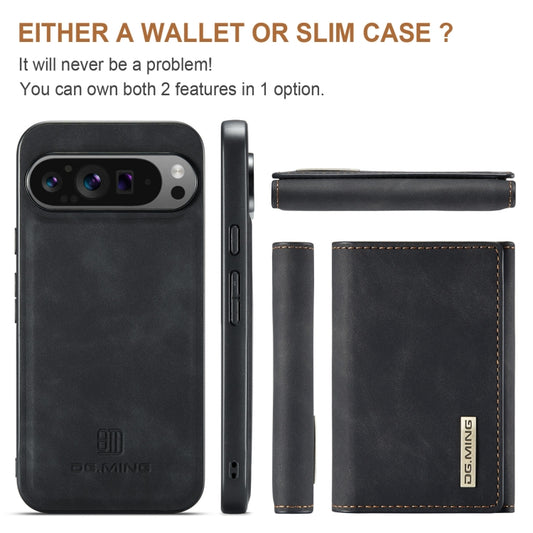 For Google Pixel 9 Pro XL DG.MING M1 Series 3-Fold Multi Card Wallet + Magnetic Phone Case(Black) - Google Cases by DG.MING | Online Shopping UK | buy2fix
