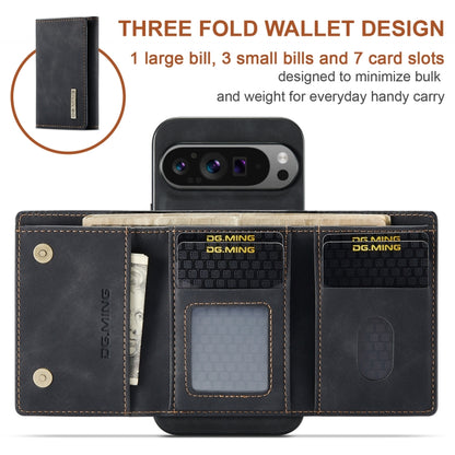 For Google Pixel 9 Pro XL DG.MING M1 Series 3-Fold Multi Card Wallet + Magnetic Phone Case(Black) - Google Cases by DG.MING | Online Shopping UK | buy2fix