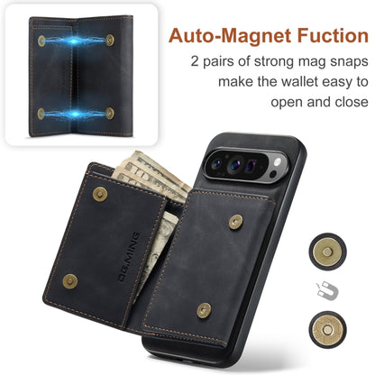 For Google Pixel 9 Pro XL DG.MING M1 Series 3-Fold Multi Card Wallet + Magnetic Phone Case(Black) - Google Cases by DG.MING | Online Shopping UK | buy2fix