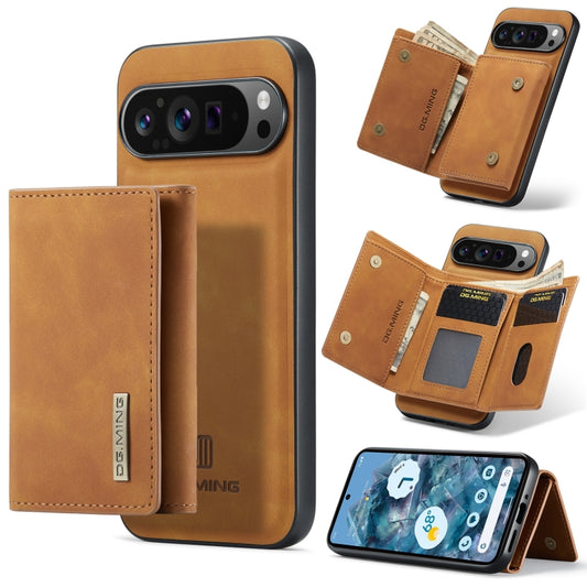 For Google Pixel 9 Pro XL DG.MING M1 Series 3-Fold Multi Card Wallet + Magnetic Phone Case(Brown) - Google Cases by DG.MING | Online Shopping UK | buy2fix