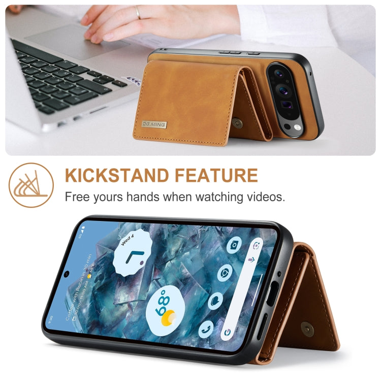 For Google Pixel 9 Pro XL DG.MING M1 Series 3-Fold Multi Card Wallet + Magnetic Phone Case(Brown) - Google Cases by DG.MING | Online Shopping UK | buy2fix