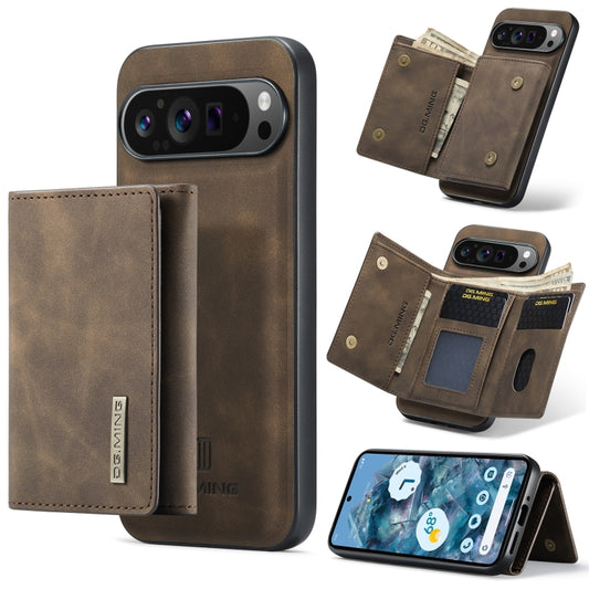 For Google Pixel 9 Pro XL DG.MING M1 Series 3-Fold Multi Card Wallet + Magnetic Phone Case(Coffee) - Google Cases by DG.MING | Online Shopping UK | buy2fix