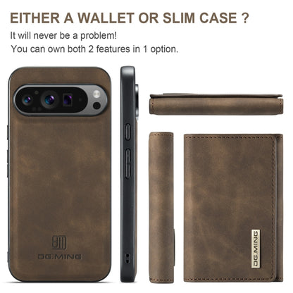 For Google Pixel 9 Pro XL DG.MING M1 Series 3-Fold Multi Card Wallet + Magnetic Phone Case(Coffee) - Google Cases by DG.MING | Online Shopping UK | buy2fix