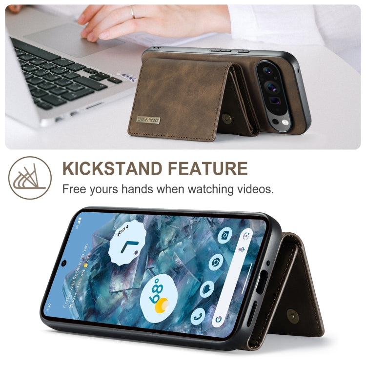 For Google Pixel 9 Pro XL DG.MING M1 Series 3-Fold Multi Card Wallet + Magnetic Phone Case(Coffee) - Google Cases by DG.MING | Online Shopping UK | buy2fix