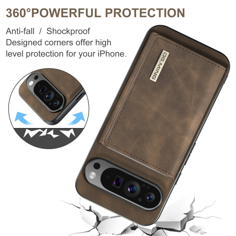 For Google Pixel 9 Pro XL DG.MING M1 Series 3-Fold Multi Card Wallet + Magnetic Phone Case(Coffee) - Google Cases by DG.MING | Online Shopping UK | buy2fix