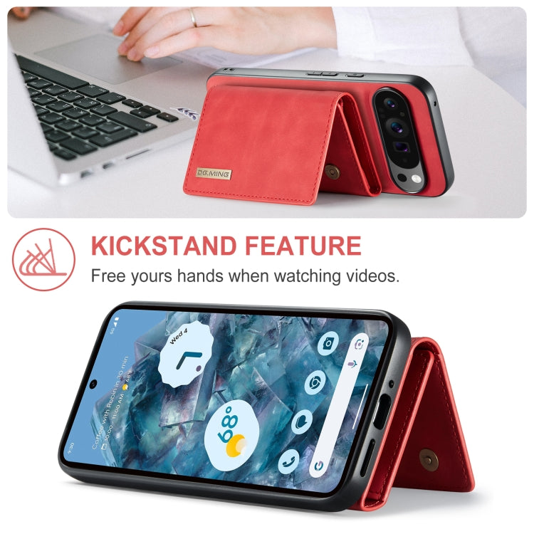 For Google Pixel 9 Pro XL DG.MING M1 Series 3-Fold Multi Card Wallet + Magnetic Phone Case(Red) - Google Cases by DG.MING | Online Shopping UK | buy2fix