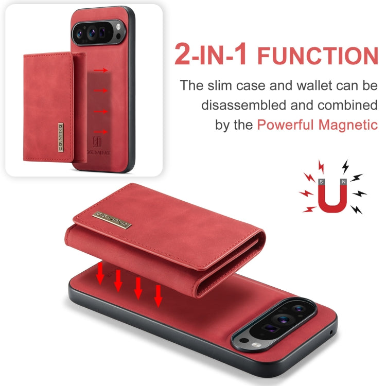 For Google Pixel 9 Pro XL DG.MING M1 Series 3-Fold Multi Card Wallet + Magnetic Phone Case(Red) - Google Cases by DG.MING | Online Shopping UK | buy2fix