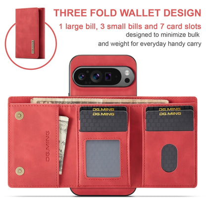 For Google Pixel 9 Pro XL DG.MING M1 Series 3-Fold Multi Card Wallet + Magnetic Phone Case(Red) - Google Cases by DG.MING | Online Shopping UK | buy2fix