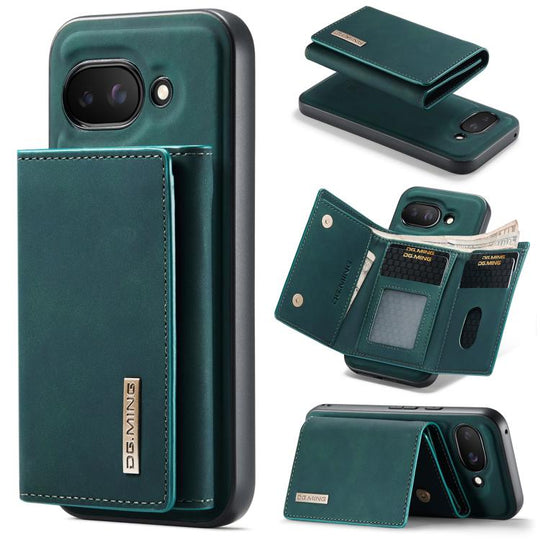 For Google Pixel 9a DG.MING M1 Series 3-Fold Multi Card Wallet + Magnetic Phone Case(Green)
