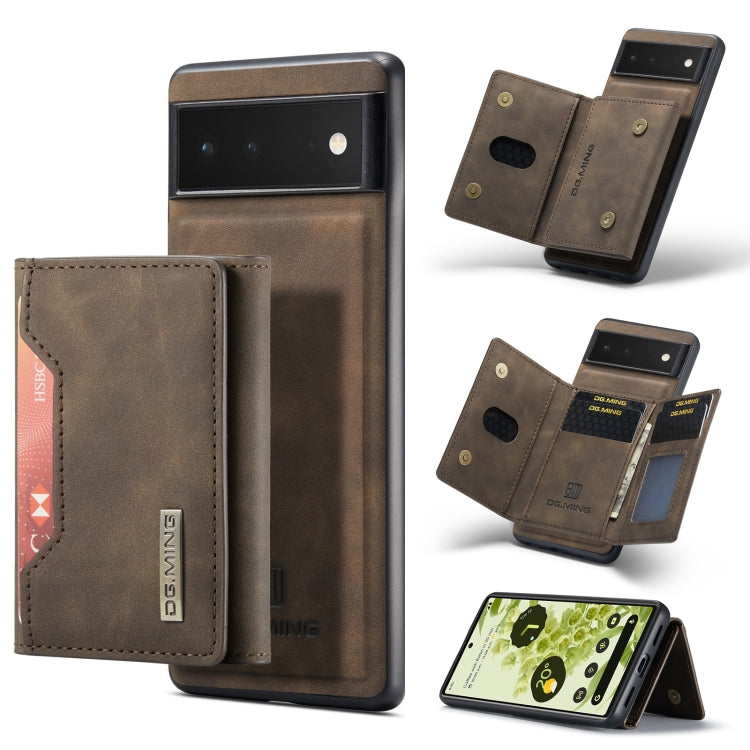 For Google Pixel 6 DG.MING M2 Series 3-Fold Multi Card Bag + Magnetic Phone Case(Coffee) - Google Cases by DG.MING | Online Shopping UK | buy2fix