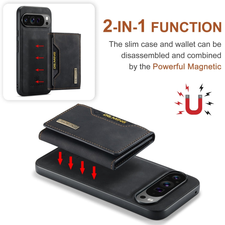 For Google Pixel 9 Pro XL DG.MING M2 Series 3-Fold Multi Card Bag + Magnetic Phone Case(Black) - Google Cases by DG.MING | Online Shopping UK | buy2fix