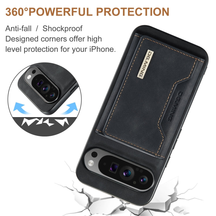 For Google Pixel 9 Pro XL DG.MING M2 Series 3-Fold Multi Card Bag + Magnetic Phone Case(Black) - Google Cases by DG.MING | Online Shopping UK | buy2fix