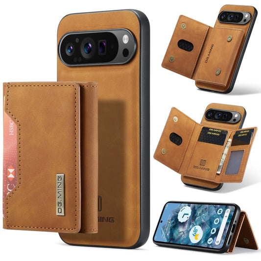 For Google Pixel 9 Pro XL DG.MING M2 Series 3-Fold Multi Card Bag + Magnetic Phone Case(Brown) - Google Cases by DG.MING | Online Shopping UK | buy2fix