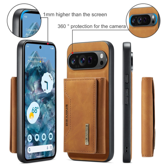 For Google Pixel 9 Pro XL DG.MING M2 Series 3-Fold Multi Card Bag + Magnetic Phone Case(Brown) - Google Cases by DG.MING | Online Shopping UK | buy2fix