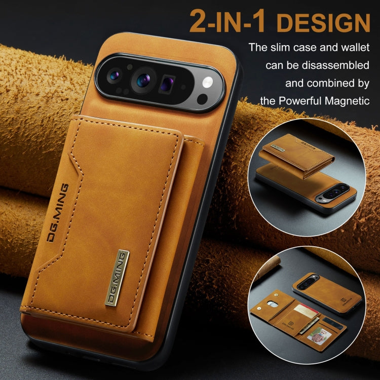 For Google Pixel 9 Pro XL DG.MING M2 Series 3-Fold Multi Card Bag + Magnetic Phone Case(Brown) - Google Cases by DG.MING | Online Shopping UK | buy2fix