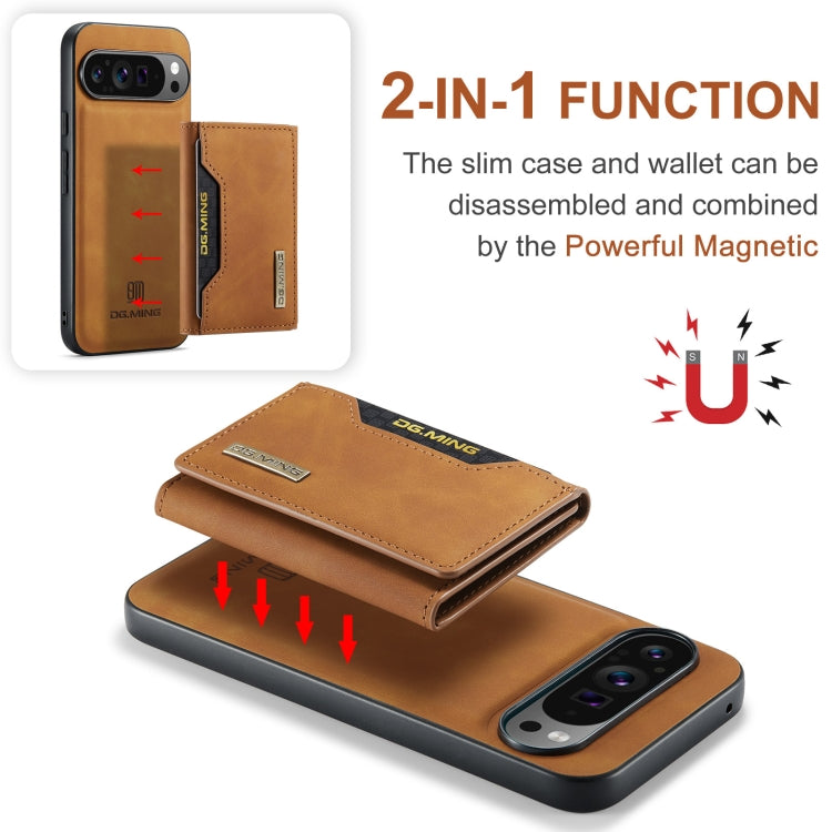 For Google Pixel 9 Pro XL DG.MING M2 Series 3-Fold Multi Card Bag + Magnetic Phone Case(Brown) - Google Cases by DG.MING | Online Shopping UK | buy2fix