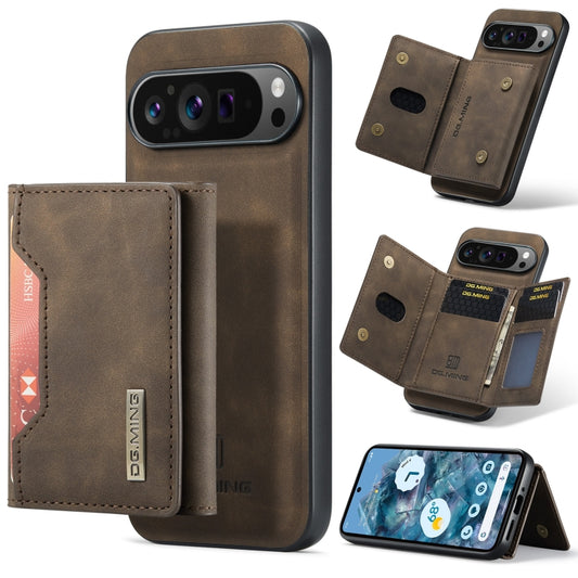For Google Pixel 9 Pro XL DG.MING M2 Series 3-Fold Multi Card Bag + Magnetic Phone Case(Coffee) - Google Cases by DG.MING | Online Shopping UK | buy2fix