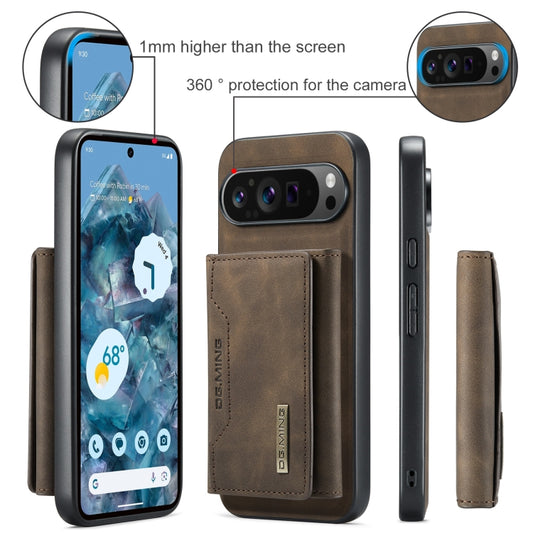 For Google Pixel 9 Pro XL DG.MING M2 Series 3-Fold Multi Card Bag + Magnetic Phone Case(Coffee) - Google Cases by DG.MING | Online Shopping UK | buy2fix