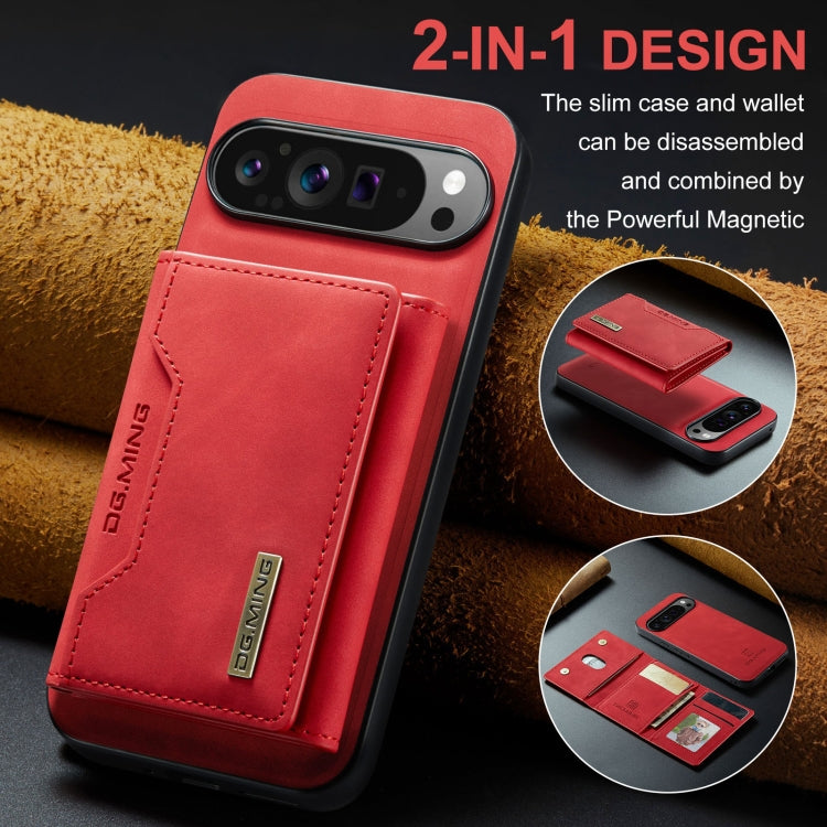 For Google Pixel 9 Pro XL DG.MING M2 Series 3-Fold Multi Card Bag + Magnetic Phone Case(Red) - Google Cases by DG.MING | Online Shopping UK | buy2fix
