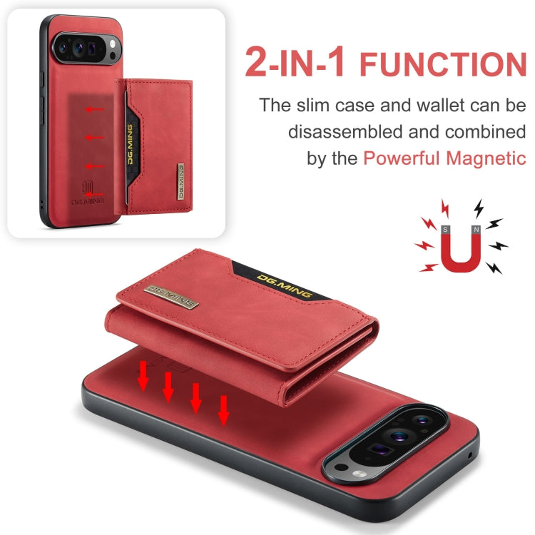 For Google Pixel 9 Pro XL DG.MING M2 Series 3-Fold Multi Card Bag + Magnetic Phone Case(Red) - Google Cases by DG.MING | Online Shopping UK | buy2fix