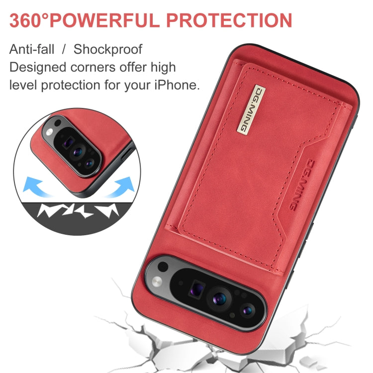 For Google Pixel 9 Pro XL DG.MING M2 Series 3-Fold Multi Card Bag + Magnetic Phone Case(Red) - Google Cases by DG.MING | Online Shopping UK | buy2fix