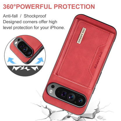 For Google Pixel 9 Pro XL DG.MING M2 Series 3-Fold Multi Card Bag + Magnetic Phone Case(Red) - Google Cases by DG.MING | Online Shopping UK | buy2fix