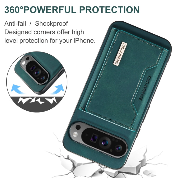 For Google Pixel 9 Pro XL DG.MING M2 Series 3-Fold Multi Card Bag + Magnetic Phone Case(Green) - Google Cases by DG.MING | Online Shopping UK | buy2fix